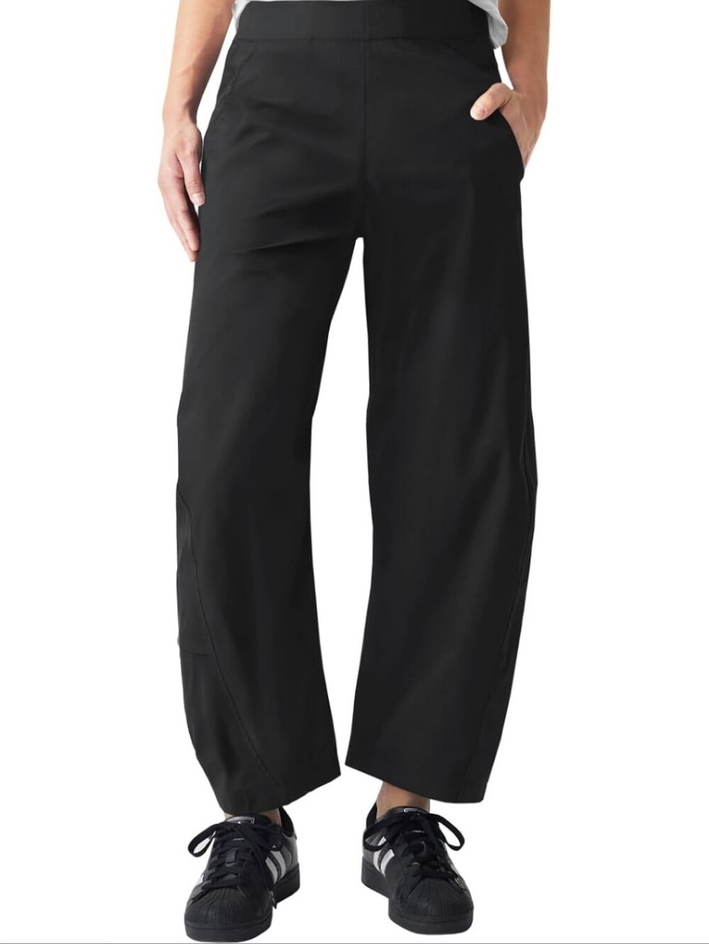 Black Casual Barrel ankle Pants